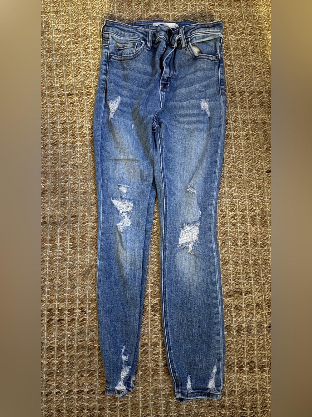 Women’s Distressed Blue Skinny Jeans
